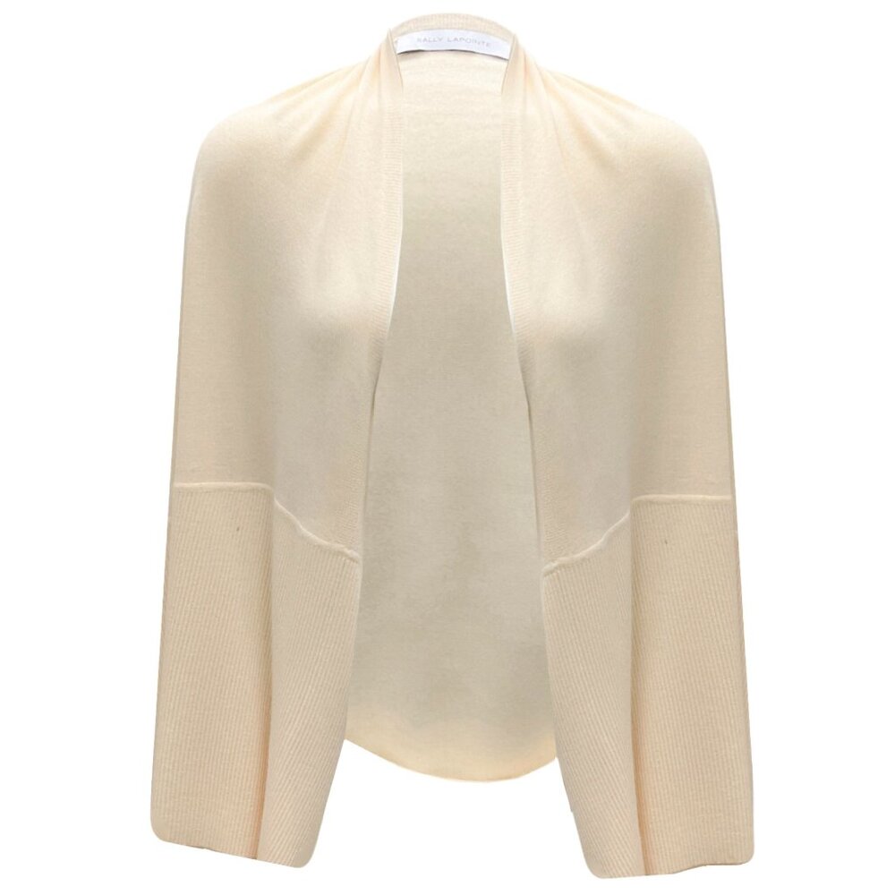 Sally LaPointe Cream Cashmere Knit Shrug